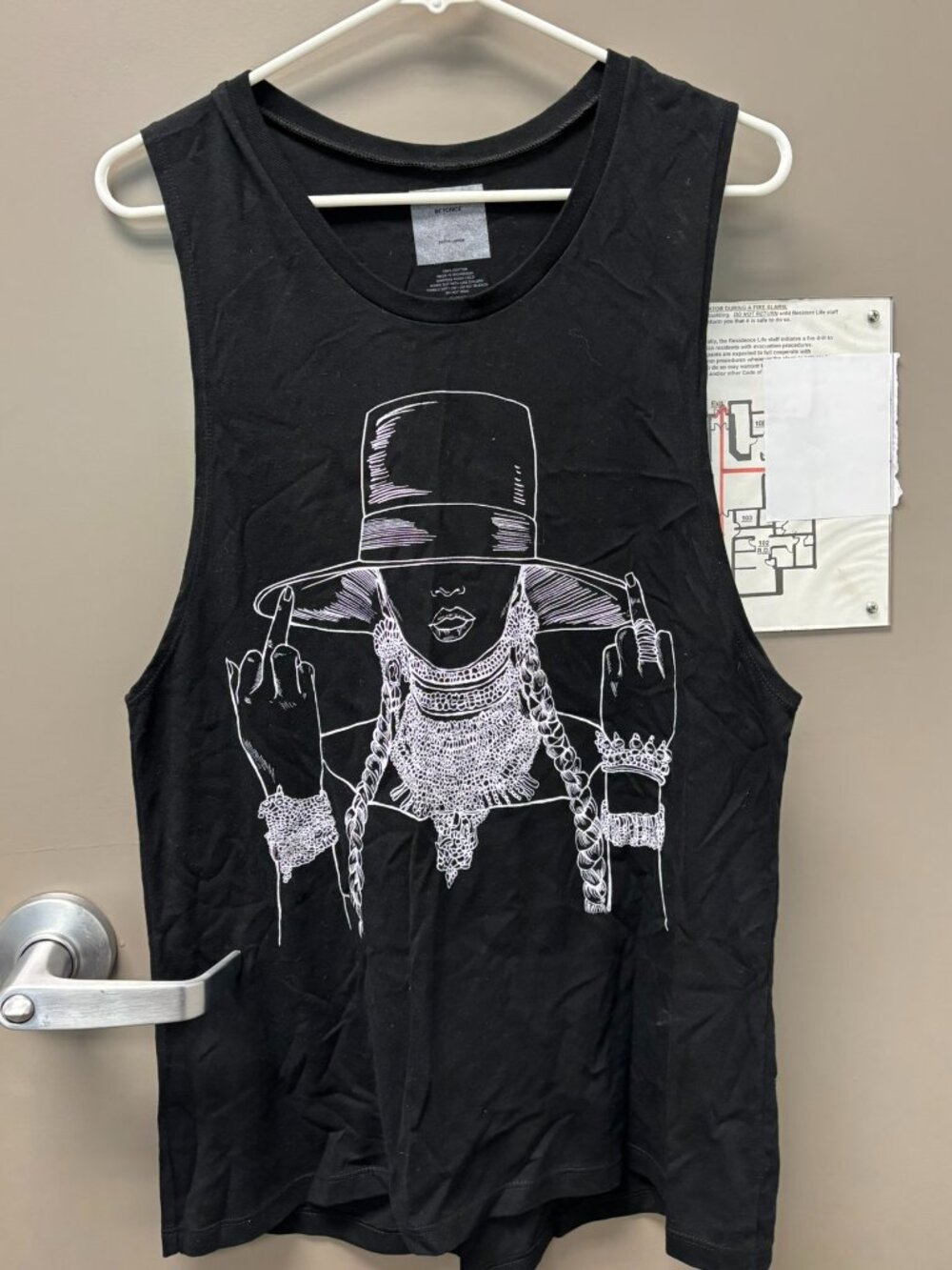 Black muscle tee from Beyonce's 2016 Formation world tour, size Xl